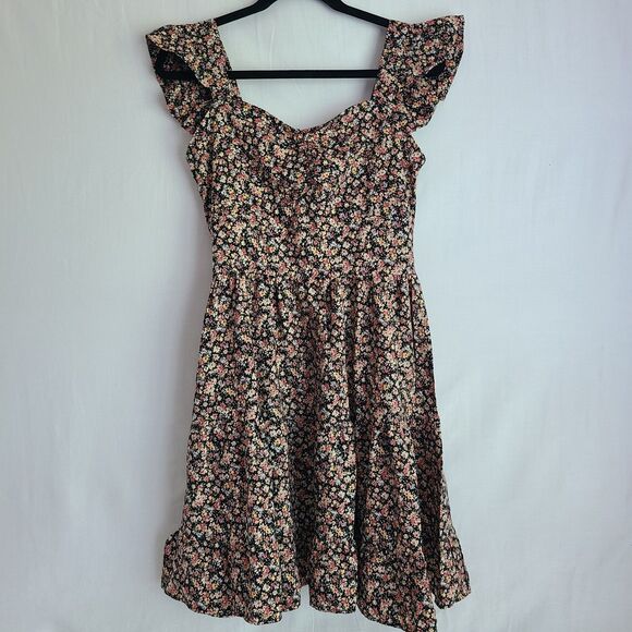 Pretty Garden Women's Floral Ruffle Sleeve Midi Dress Size Medium - Picture 1 of 9